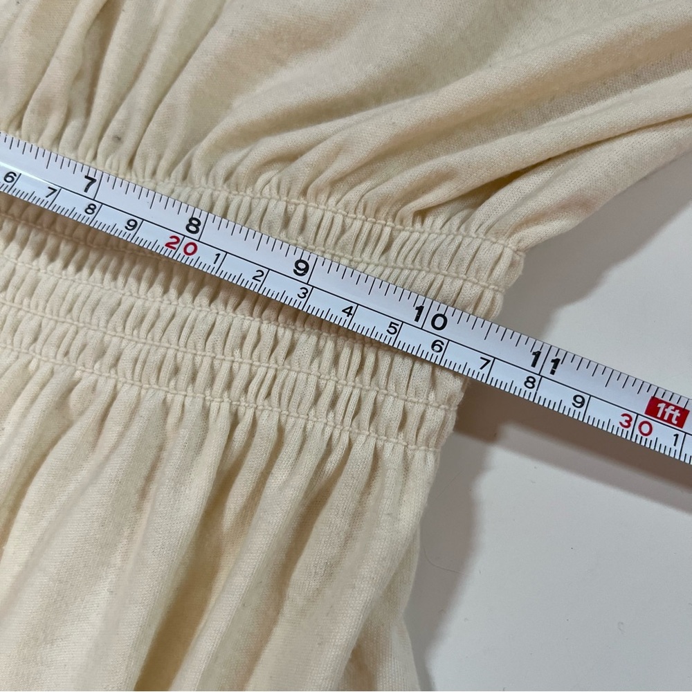Vintage 1970 Bohemian Prairie Yves Jennet Cream Rose floral Cottagecore Dress M - Picture 13 of 17
